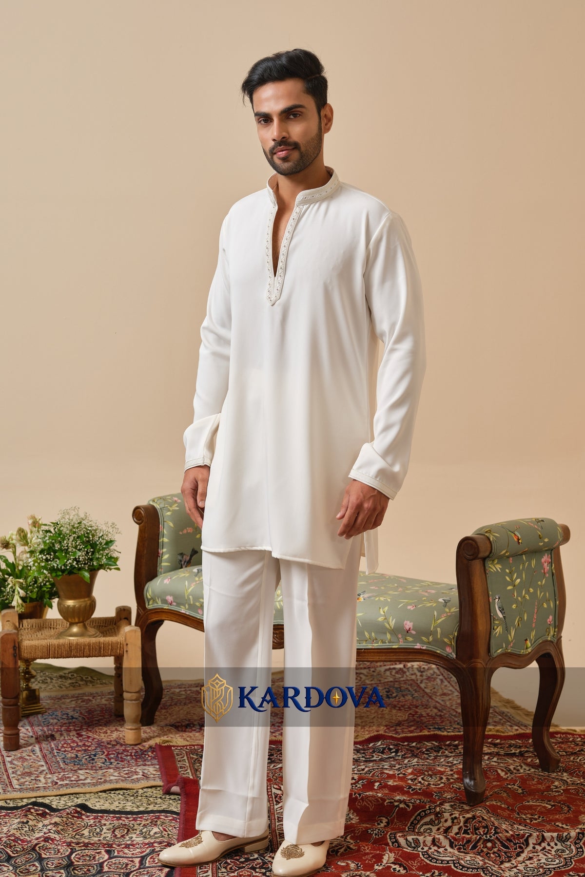Cream Classic Kurta